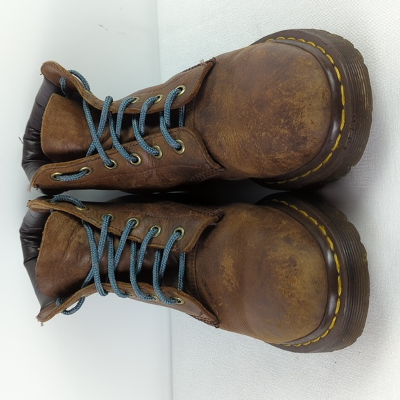 Vintage Worn Out Dr. Martens Brown Leather Boots - Picture 2 of 8